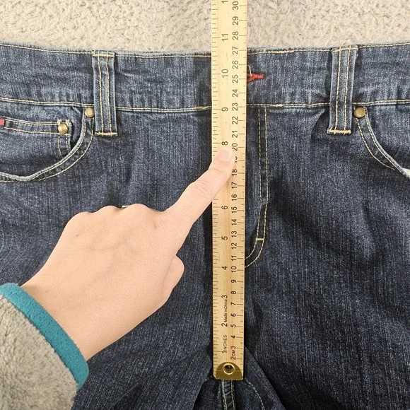 Vtg Tommy Hilfiger high rise jeans Womens 12 Denim Floral Embroidered Y2K 2000s - Picture 14 of 16